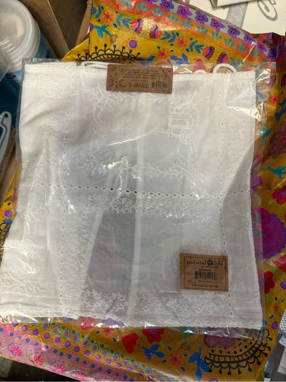Natural Life Ada Cotton Top White XS NEW WITH TAGS NWT